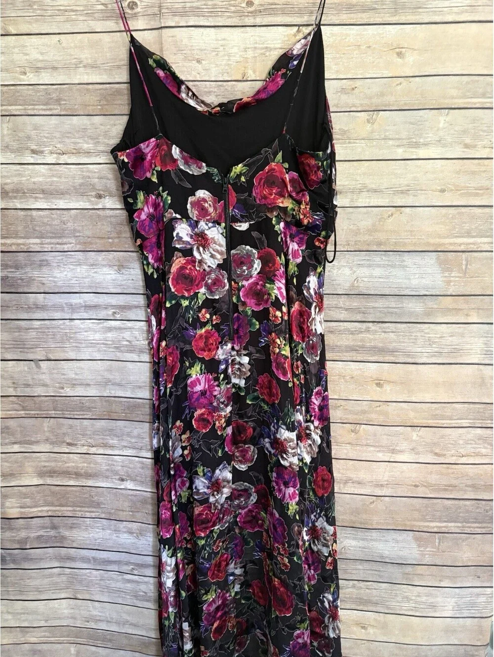 Alice + Olivia Christina High Low Floral Midi Dress Blue White Size 4 EUC